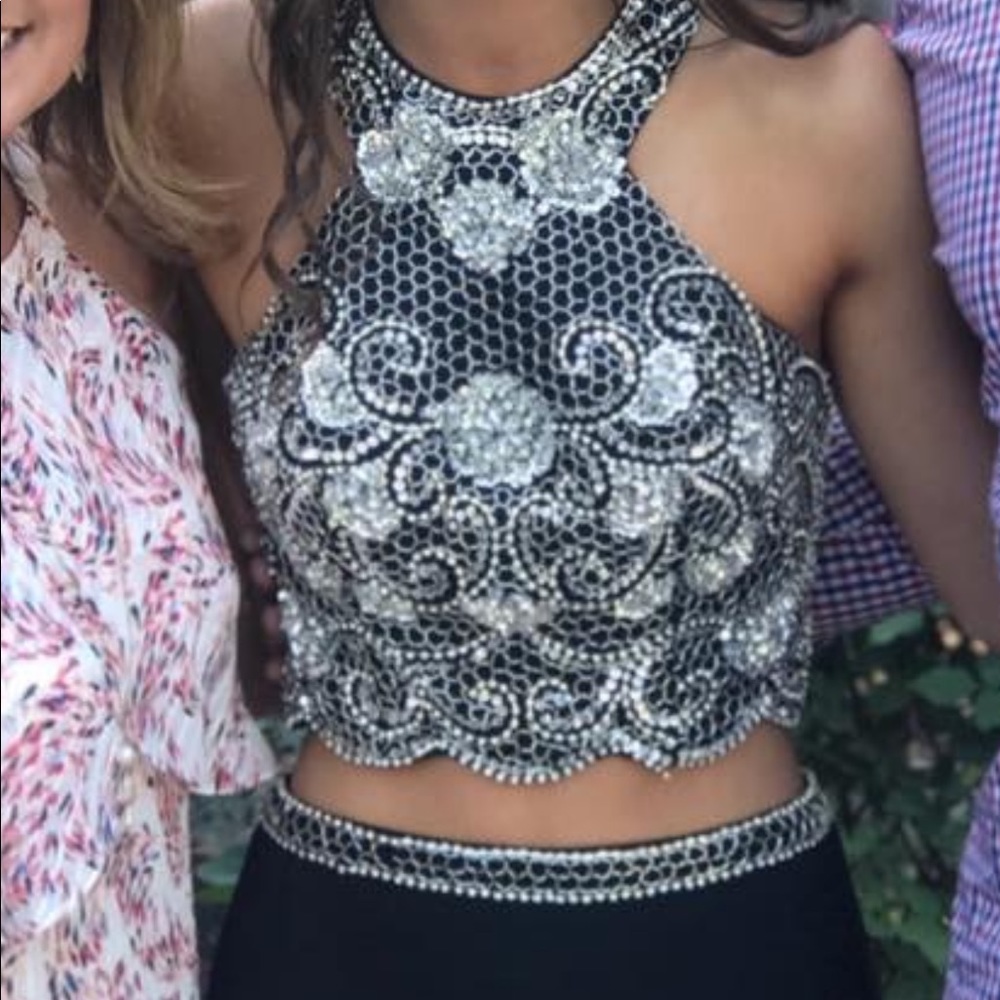 Black & Silver Long Dress